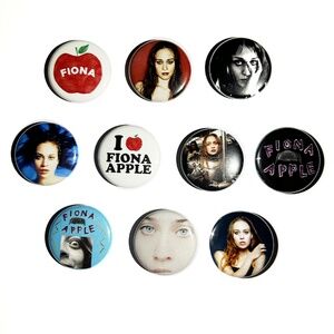 SET OF 10 1" FIONA APPLE Metal Pinback Buttons